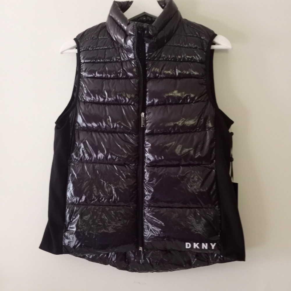 DKNY Shiny Puffer Vest Size Large